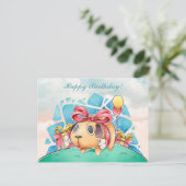 Carte postale d'anniversaire Kawaii (Debout devant)