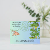 Carte postale d'anniversaire labyrinthe singe et b (Debout devant)