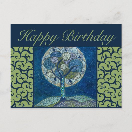 carte postale d'anniversaire - lune en peinture de (Devant)