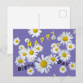 Carte postale d'anniversaire Marguerites blanches (Devant / Derrière)