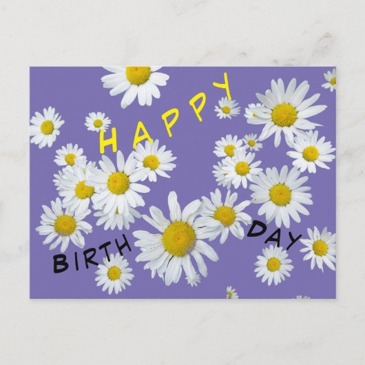 Carte postale d'anniversaire Marguerites blanches (Devant)