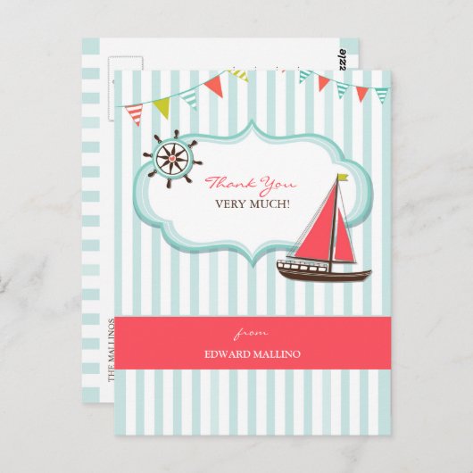 Carte postale d'anniversaire Merci (Devant / Derrière)