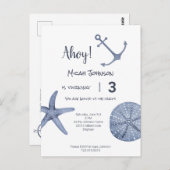 Carte postale d'anniversaire nautique Tout âge (Devant / Derrière)