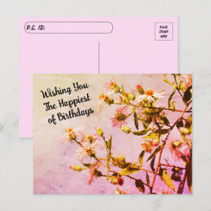 Carte postale d'anniversaire Postcrossing Fleur sa
