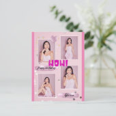 Carte postale d'anniversaire pour femme minimalist (Debout devant)