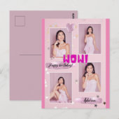 Carte postale d'anniversaire pour femme minimalist (Devant / Derrière)