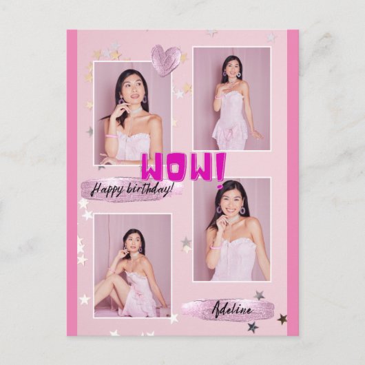 Carte postale d'anniversaire pour femme minimalist (Devant)