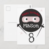 Carte postale d'anniversaire pour garçons des arts (Devant / Derrière)