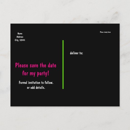 Carte postale d'anniversaire rétro 80's Enregistre (Dos)