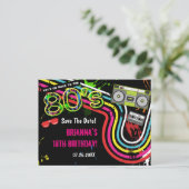 Carte postale d'anniversaire rétro 80's Enregistre (Debout devant)