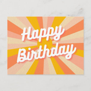 Carte postale d'anniversaire rétro colorée joyeuse