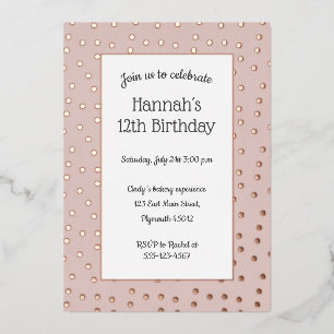 carte postale d'anniversaire rose gold confetti ro