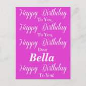 Carte postale d'anniversaire rose joyeux (Devant)