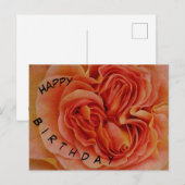 Carte postale d'anniversaire Rose Pastel Belle (Devant / Derrière)