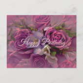 Carte postale d'anniversaire Rose Pourpre (Devant)