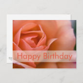 Carte postale d'anniversaire rose | Rose Geburtsta (Devant / Derrière)