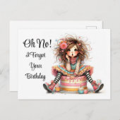 Carte postale d'anniversaire tardive (Devant / Derrière)