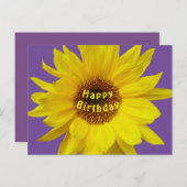 Carte postale d'anniversaire Tournesol (Devant / Derrière)