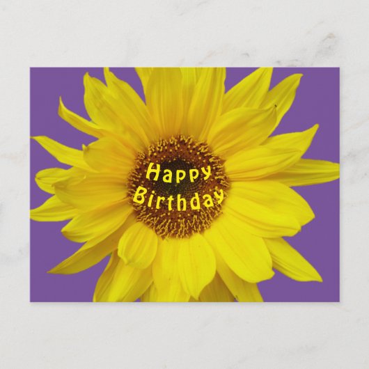 Carte postale d'anniversaire Tournesol (Devant)
