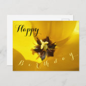 Carte postale d'anniversaire Tulipe jaune en gros  (Devant / Derrière)