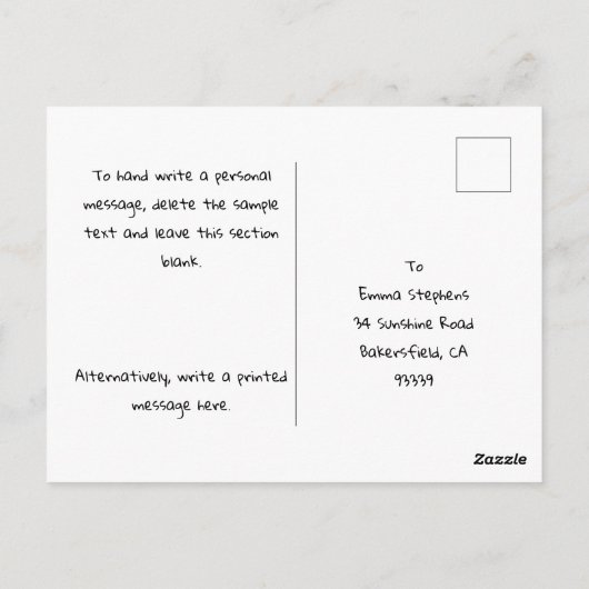 Carte postale d'anniversaire unique pour les végét (Dos)