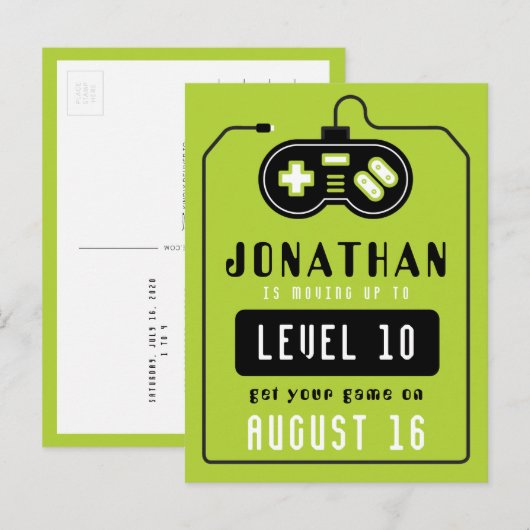 Carte postale d'anniversaire Video Game Truck (Devant / Derrière)