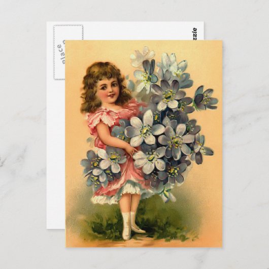 Carte postale d'anniversaire vintage (Devant / Derrière)