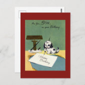 Carte postale d'anniversaire vintage (Devant / Derrière)