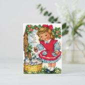 Carte postale d'anniversaire vintage (Debout devant)