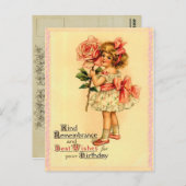 Carte postale d'anniversaire vintage (Devant / Derrière)