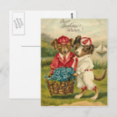 Carte postale d'anniversaire vintage (Devant / Derrière)