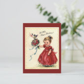 Carte postale d'anniversaire vintage (Debout devant)