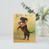 Carte postale d'anniversaire vintage (Debout devant)