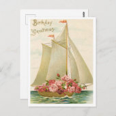 Carte postale d'anniversaire vintage (Devant / Derrière)