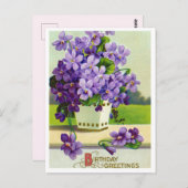 Carte postale d'anniversaire vintage (Devant / Derrière)