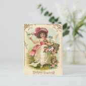 Carte postale d'anniversaire vintage (Debout devant)