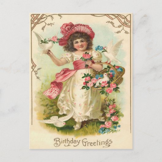 Carte postale d'anniversaire vintage (Devant)