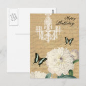 Carte postale d'anniversaire vintage avec lustre (Devant / Derrière)