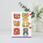 CARTE POSTALE D'ANNIVERSAIRE VINTAGE CHAT EN PAPIE (Debout devant)