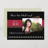 Carte postale d'annonce à rayures grasses (rouge) (Devant / Derrière)