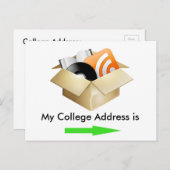 Carte postale d'annonce d'adresse universitaire (Devant / Derrière)