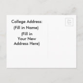 Carte postale d'annonce d'adresse universitaire (Dos)