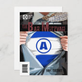 Carte postale d'annonce de Bar Mitzvah en bande de (Devant / Derrière)