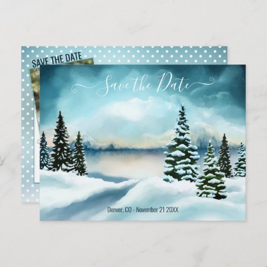 Carte postale d'annonce de date de mariage à thème (Devant / Derrière)