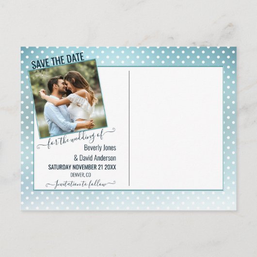 Carte postale d'annonce de date de mariage à thème (Dos)