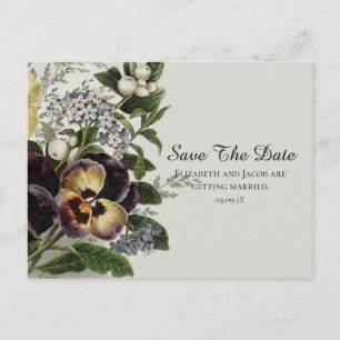 Carte postale d'annonce de date de mariage aux pen