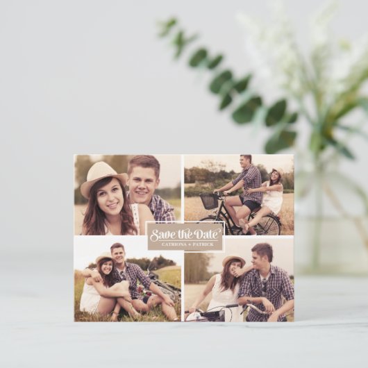 Carte postale d'annonce de date de mariage avec ca (Debout devant)