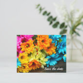 Carte postale d'annonce de date de mariage Bouquet (Debout devant)