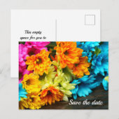 Carte postale d'annonce de date de mariage Bouquet (Devant / Derrière)