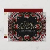 Carte postale d'annonce de date de mariage en sati (Devant / Derrière)